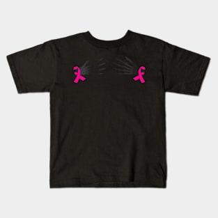 Womens Skeleton Hand With  Ribbon Breast Cancer Awareness Kids T-Shirt